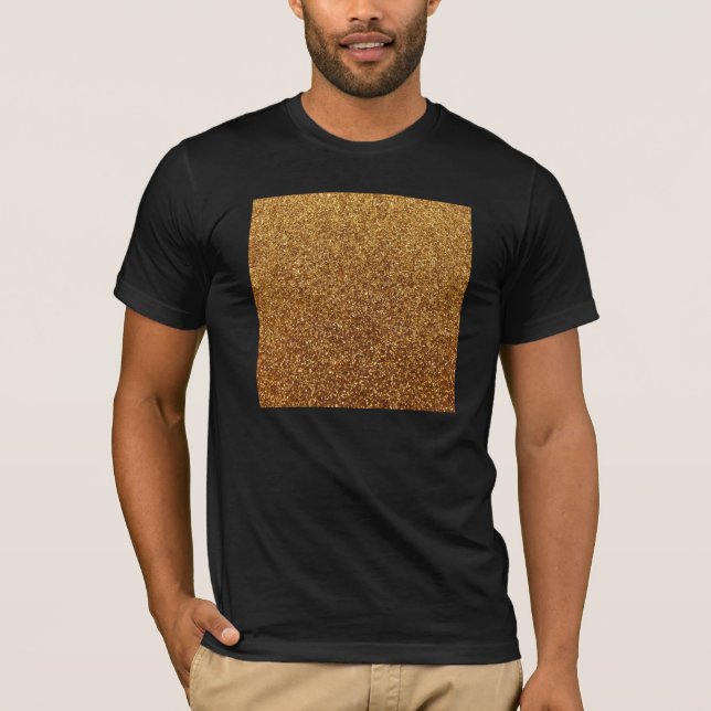 Camiseta Gráfico Dourado do brilho do falso (Frente)