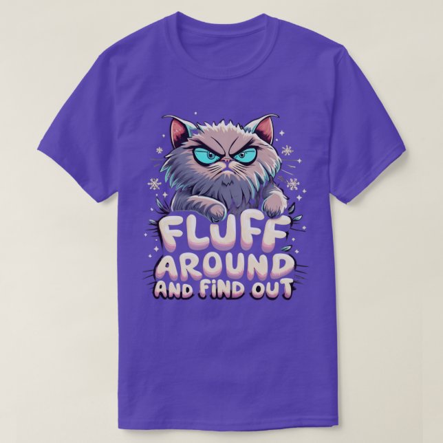 Camiseta Gráfico Engraçado De Gato Flutuando E Descobrindo  (Frente do Design)