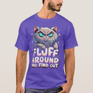 Camiseta Gráfico Engraçado De Gato Flutuando E Descobrindo 