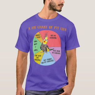 Camiseta Gráfico Engraçado de Pizza da Vida Cockatiel Pá