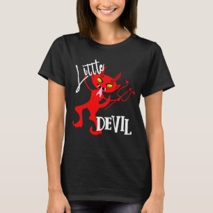 Camiseta Gráfico Engraçado do Pequeno Diabo Vermelho