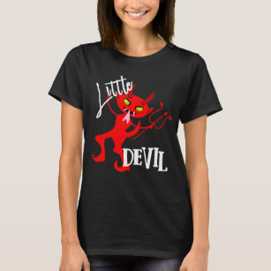 Camiseta Gráfico Engraçado do Pequeno Diabo Vermelho