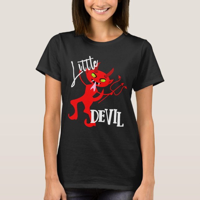 Camiseta Gráfico Engraçado do Pequeno Diabo Vermelho (Frente)
