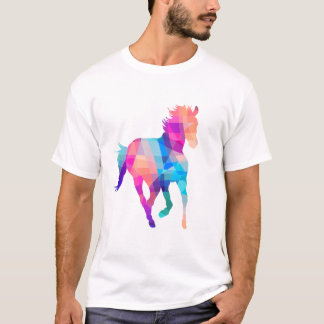 Camiseta Gráfico Equestre Geométrico Colorida Equestre