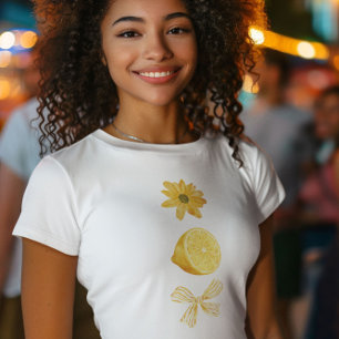 Camiseta gráfico estético amarelo fofo