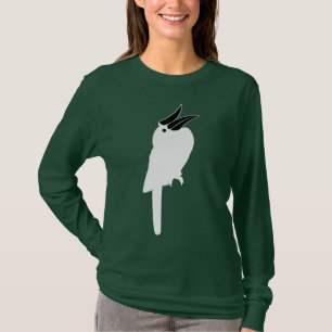 Camiseta Gráfico exótico branco e preto do pássaro do