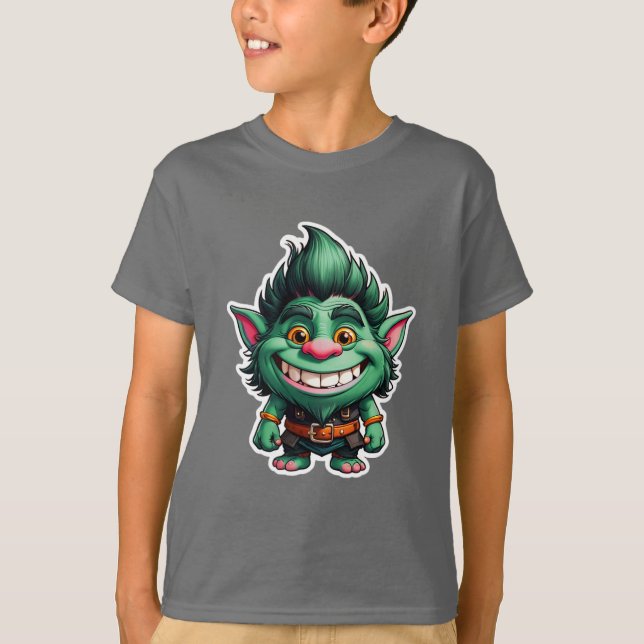 Camiseta Gráfico feliz de Chibi Troll (Frente)