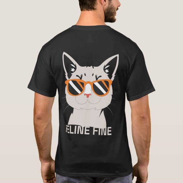 Camiseta Gráfico Fino de Felinos de Gato legal (Verso)
