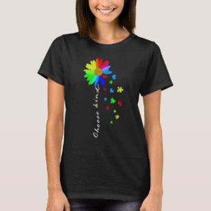 Camiseta Gráfico Floral Autismo Sensibilização Daisy Flower