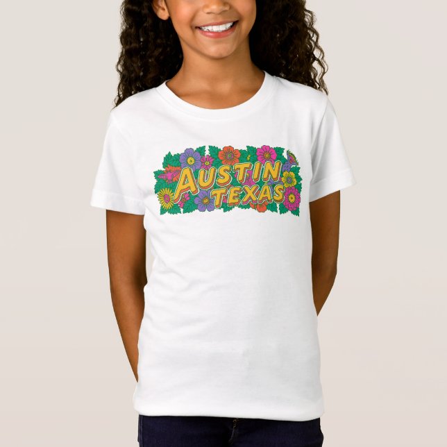 Camiseta Gráfico Floral de Austin Texas (Frente)