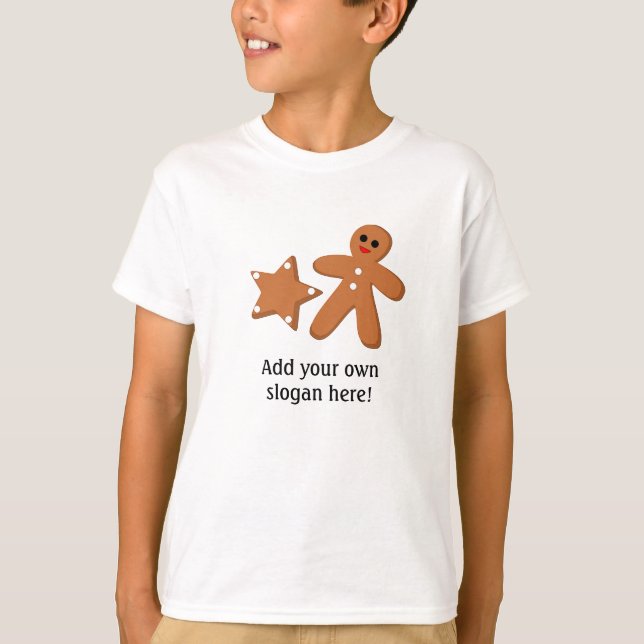Camiseta Gráfico Gingerpão: Slogan Personalizável (Frente)