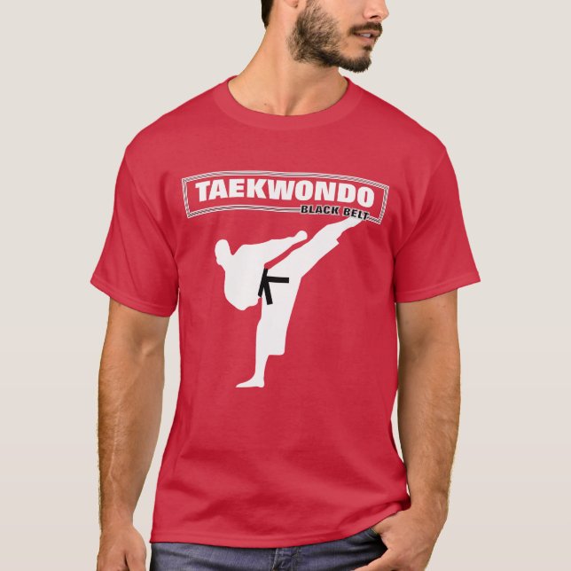 Camiseta Gráfico Legal do Cinturão Preto Taekwondo (Frente)