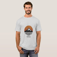 Gráfico Minimalista da Montanha ao Pôr do Sol na N