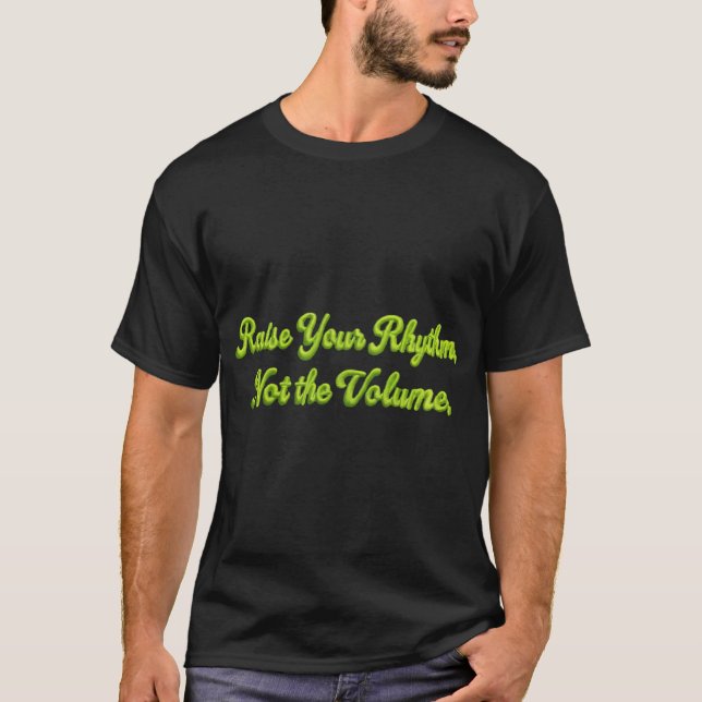 Camiseta Gráfico Mínimo de Rítmo com Bordado Verde Neon (Frente)