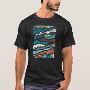 Camiseta Gráfico modelado rio da paisagem da montanha da