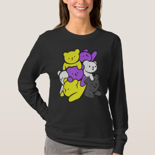 Camiseta Gráfico Não Binário Bears Sinalizador Não Binário