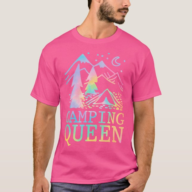 Camiseta Gráfico noturno de acampamento da Rainha Elegante (Frente)