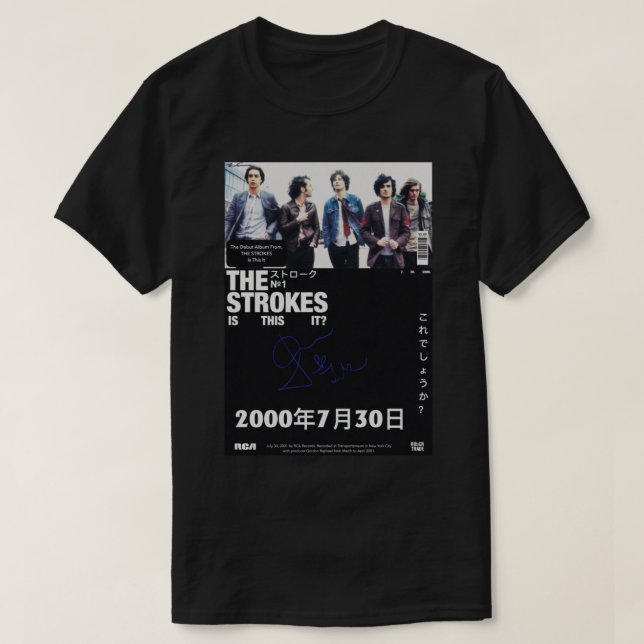 Camiseta Gráfico O logotipo Strokes Music Rock Banda (Frente do Design)