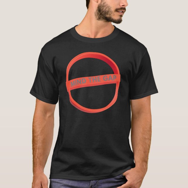 Camiseta Gráfico Ousado Vermelho “Cuidado com o Espaço” (Frente)