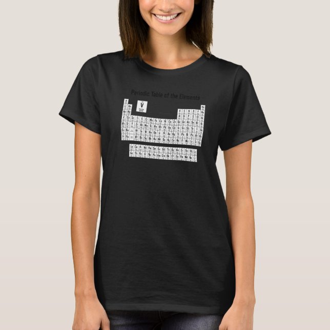 Camiseta Gráfico Periódico de Mesas de Elementos Mesa Perió (Frente)