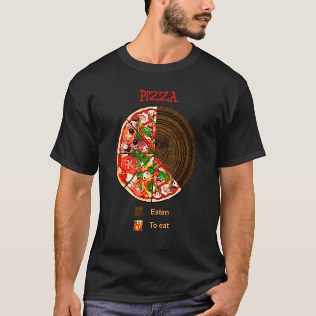 Camiseta Gráfico Pizza Comida Para comer gráfico de pizza (Frente)