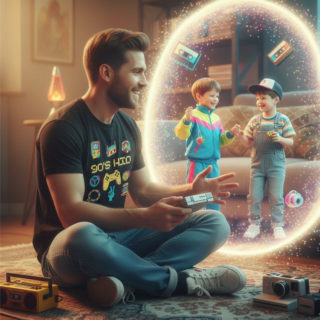 Camiseta gráfico retro Vintage 90s KID nostalgia (Criador carregado)