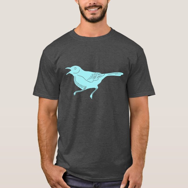 Camiseta Gráfico Retroativo das Aves do Estado do Mockingbi (Frente)