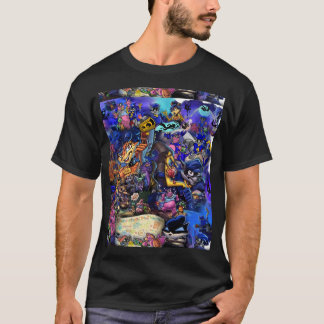 Camiseta Gráfico Sly Cooper Collage em quadrinhos