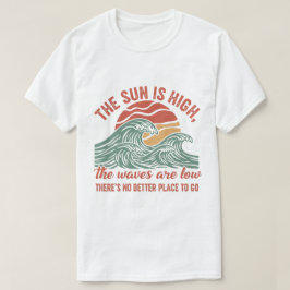 Camiseta Gráfico Sunset das Ondas do Oceano Retro