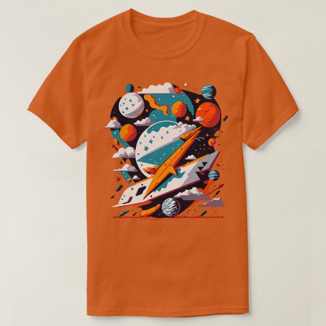 Camiseta Gráfico T de vibração reversa universa com R agres (Frente do Design)