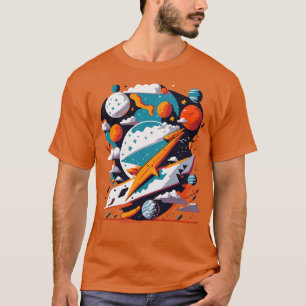 Camiseta Gráfico T de vibração reversa universa com R agres