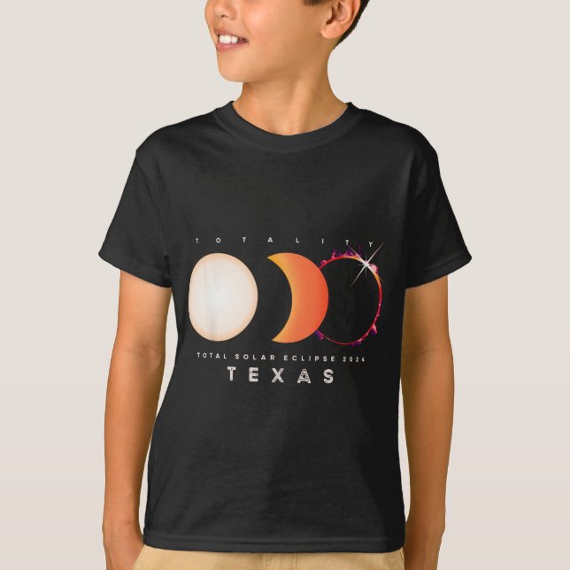 Camiseta Gráfico Total Eclipse 2024 do Texas América Eclips (Frente)