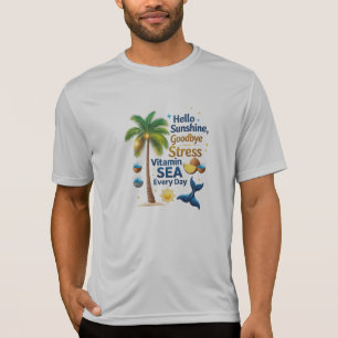Camiseta Gráfico Tropical "Mar de Vitamina" Palm - Esporte-