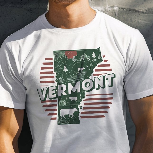 Camiseta Gráfico Vermont Viagem Icônico Retroativo (Criador carregado)