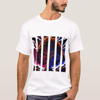 Camiseta gráfico vibrante de Painel Dividido de Árvore Abst