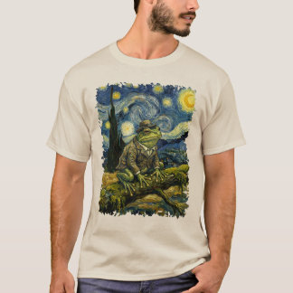 Camiseta Gráfico Vintage Sapo Estilo Noite Estrelada de Van