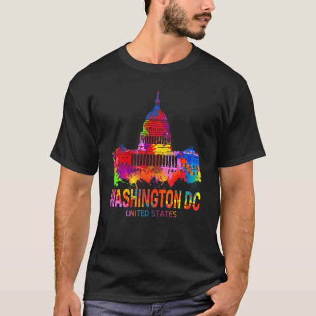 Camiseta Gráfico Wn Americano do Washington Dc Tie Dye (Frente)