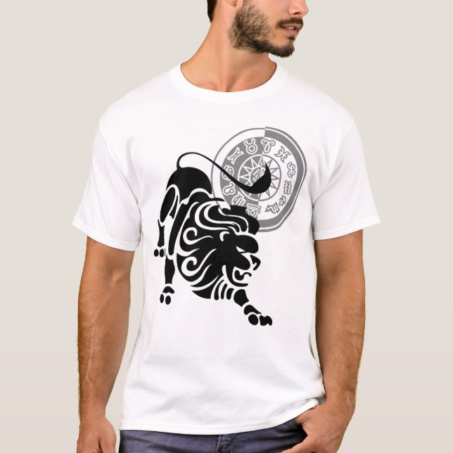 Camiseta Gráfico Zodiac Leo Lion, estilo grego (Frente)