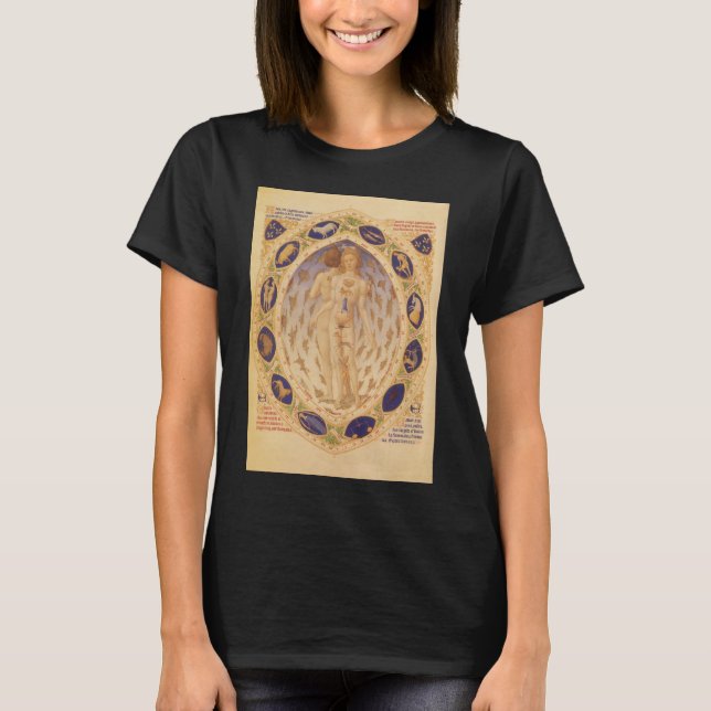 Camiseta Gráfico Zodíaco Celestial Antiquado, Astrologia Vi (Frente)