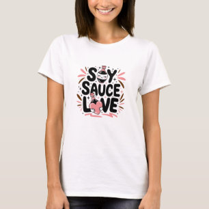 Camiseta Gráficos Adoráveis de Molho de Soja para Ventilado