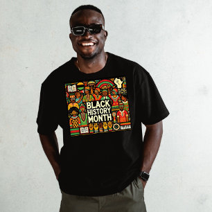 Camiseta Gráficos afro-culturais coloridos