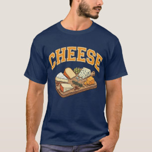 Camiseta Gráficos Culinários Arqueados no Estilo Colegial V