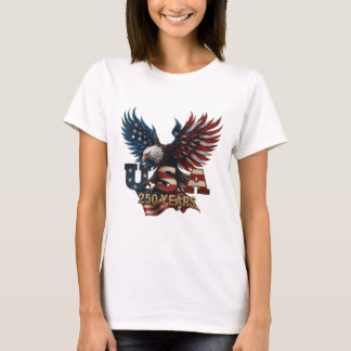 Camiseta Gráficos da Bandeira da Águia de 250 Anos dos EUA