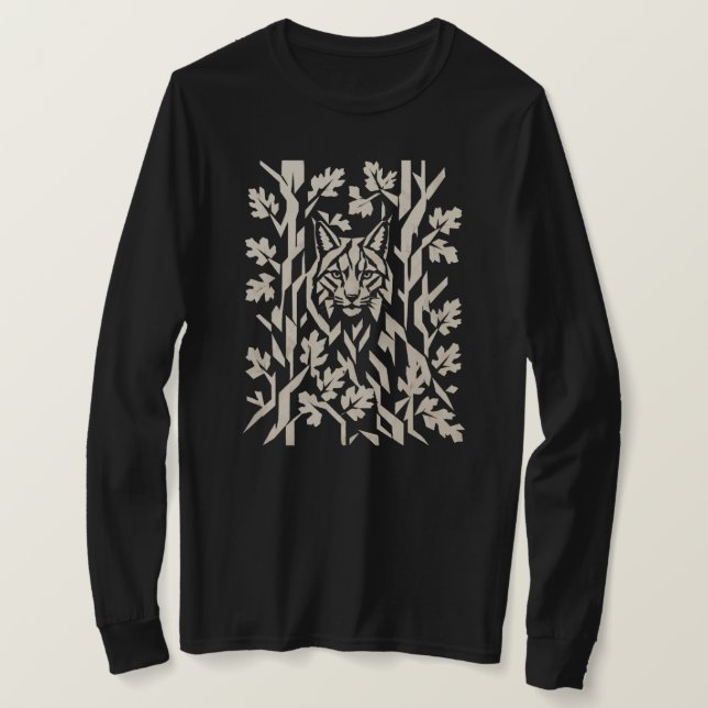 Camiseta Gráficos da Floresta de Lince (Frente do Design)