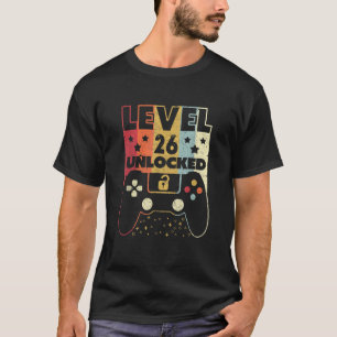 Camiseta Gráficos de Aniversário do Nível 26 Desbloqueados
