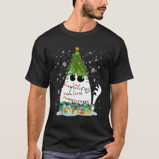 Camiseta Gráficos de Árvore de Natal de gato feminino 5