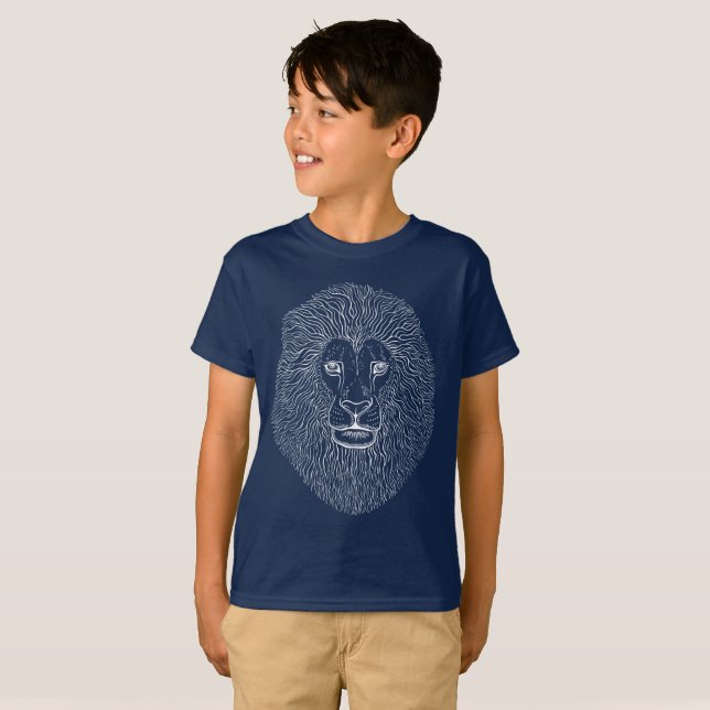 Camiseta Gráficos de Cabeça de Leão (Frente Completa)