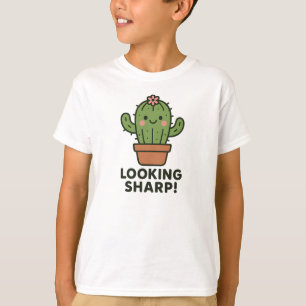 Camiseta Gráficos de Cactus Verde Fofo e Afiado