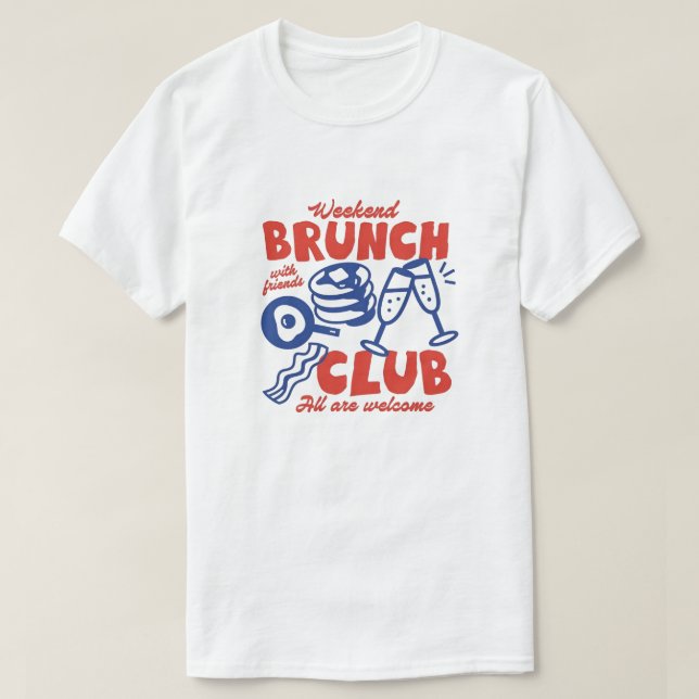 Camiseta Gráficos de Café da Manhã com Amigos  (Frente do Design)