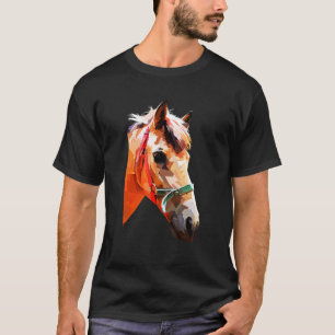 Camiseta Gráficos de Cavalo Colorido